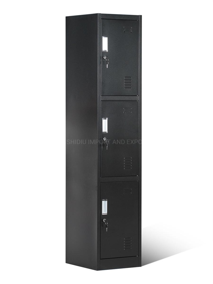 Metal Locker Room Storage 3 Tier Cloth Wardrobe Locker for Gym/Office/Hospital/Supermarket