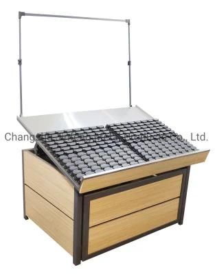 Supermarket Shelves Retail Grocery Wooden &amp; Metal Fruit &amp; Vegetable Display Rack