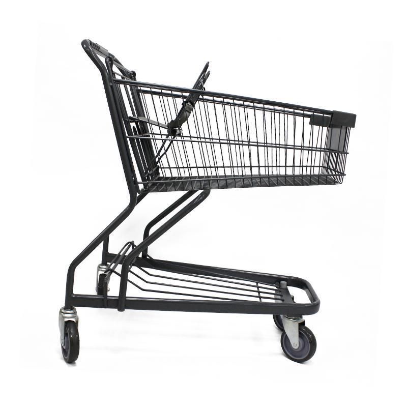 2021 Metal and Plastic Shopping Trolley for Supermarket Equipment Metal Grocery Carts