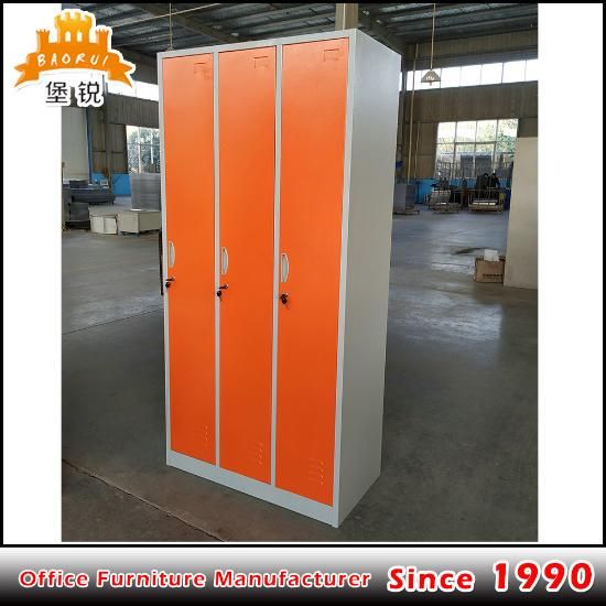 Fas-026 Primary School Classroom Metal Clothes Cabinet 3 Ties Door Steel Locker