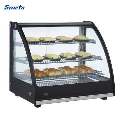 30 Inches Balck Counter Top Curved Glass Hot Food Display Showcase