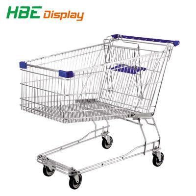 4 Wheel Hand Stainless Steel Convenient Supermarket Shopping Cart