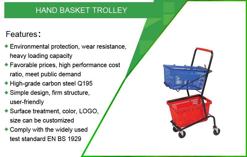 210L European Modern Escalator Metal Supermarket Carts