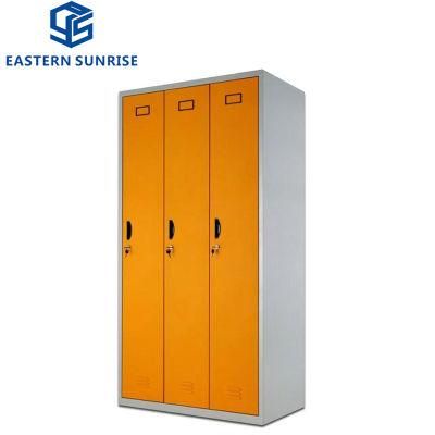 Promotional Steel Office Home Furniture 3 Door Metal Wardrobe Locker