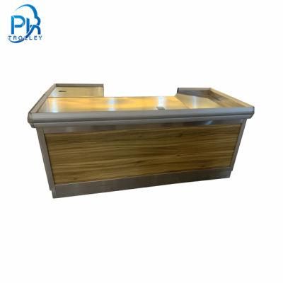 Retail Display Wooden Cashier Desk Modern Cashier Counter