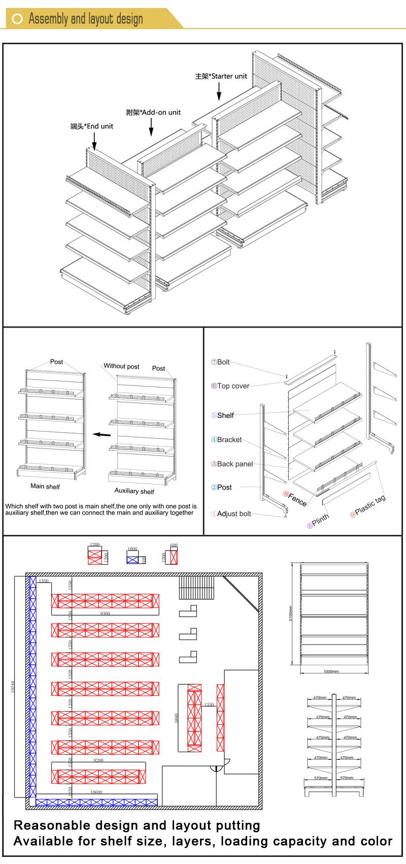 Supermarket Storage Display Product Integrated Shelf Warehouse Rack