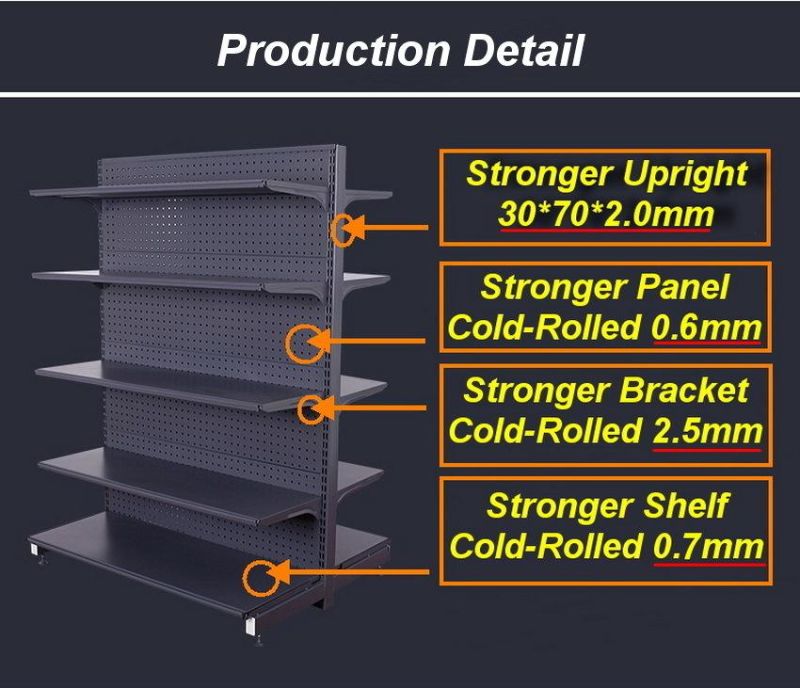 Durable Heavy Duty Double Sides Supermarket Display Shelf