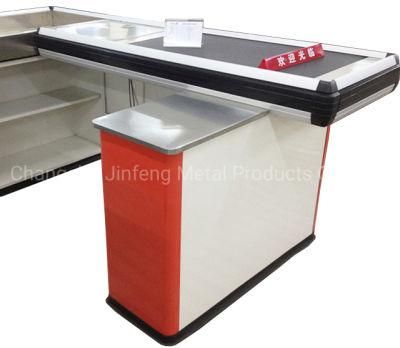 Supermarket &amp; Store Cashier Desk with Conveyor Belt