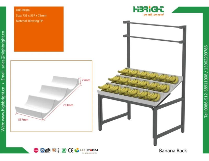 Supermarket Vegetable Display Rack Plastic Banana Step Riser