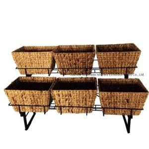 Wicker Baskets Display Floor Stand