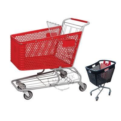New Design Retail Grocery Store Pure Plastic Supermarket Shopping Cart