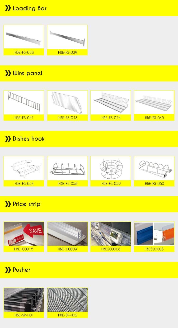 Supermarket Metal Slatwall Display Stand Single Side Gondola Shelf