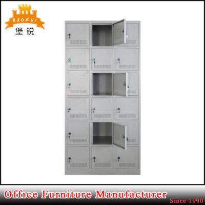 Jas-078 China Low Price Cheap Gym Metal Locker / 18 Compartment Locker