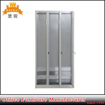 Home Furniture 3 Doors Clothes Storage Steel Wardrobe