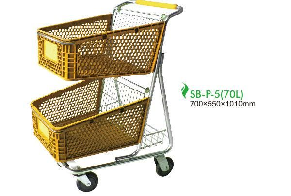 2020 New Plastic Supermarket Hand Shopping Cart with Custom Made Color