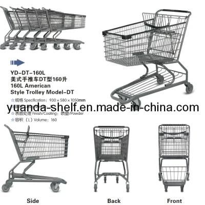 American Style Folding Metal Shopping Basket Trolley