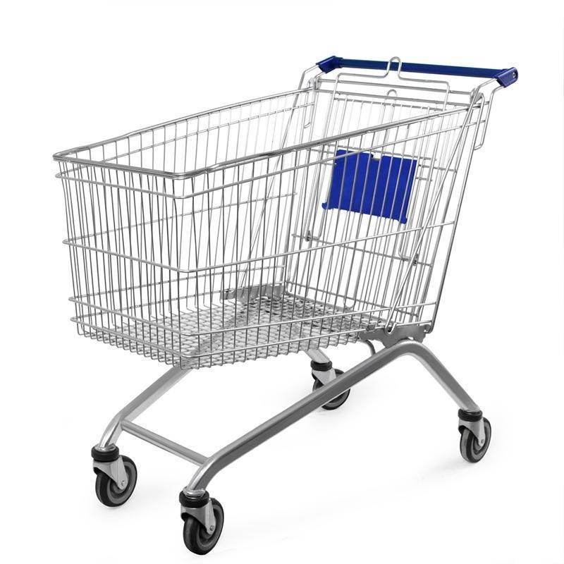 180L Supermarket Metal Cart Shopping Trolley