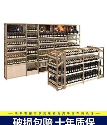 Modern Living Room LED Cabinet Storage Luxury Glass Wine Rack Cabinet Shelf Cupboard with Light