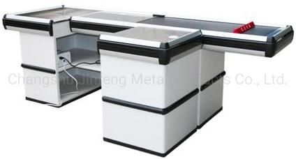 Modern Cashier Counter Design Supermarket Checkout Counter with Conveyor Belt