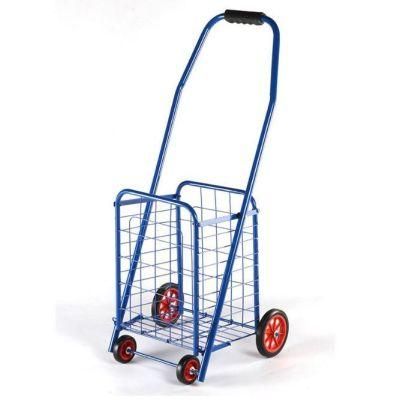 Factory Wholesale Portable Folding Metal Crate Trolley Small Grocery Shopping Cart