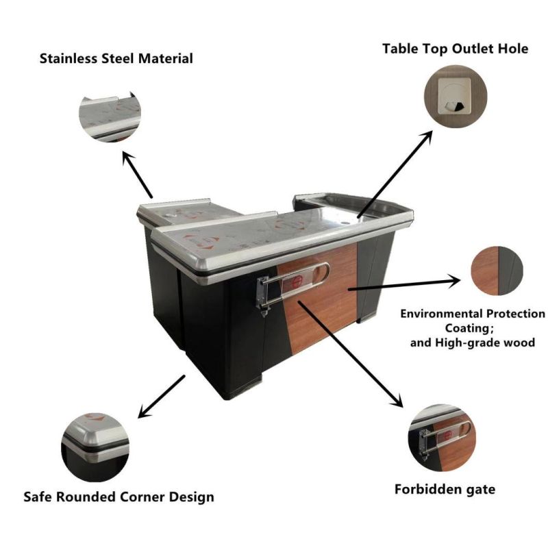 Steel Material Cashier Counter Table Checkout Counter