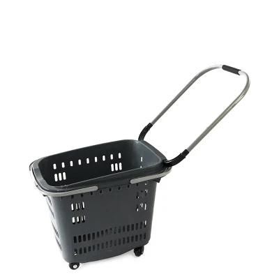 Factory Directly Plastic Rolling Basket High Quality Supermarket Plastic Shopping Basket