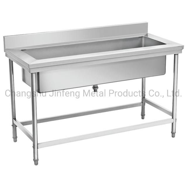 Supermarket Stainless Steel Sinks with Shelf Sink Stainless Steel Workbench