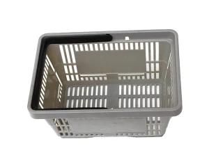 Wholesale Supermarket Plastic Rolling Shopping Baskets with Wheels 09065