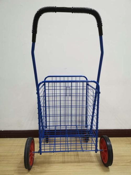 China Metal Wire Personal Folding Grocery Shopping Cart with Four Wheels