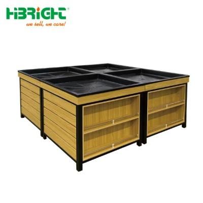 Customized Vintage Farmers Market Wood Produce Orchard Bins Produce Display Counter