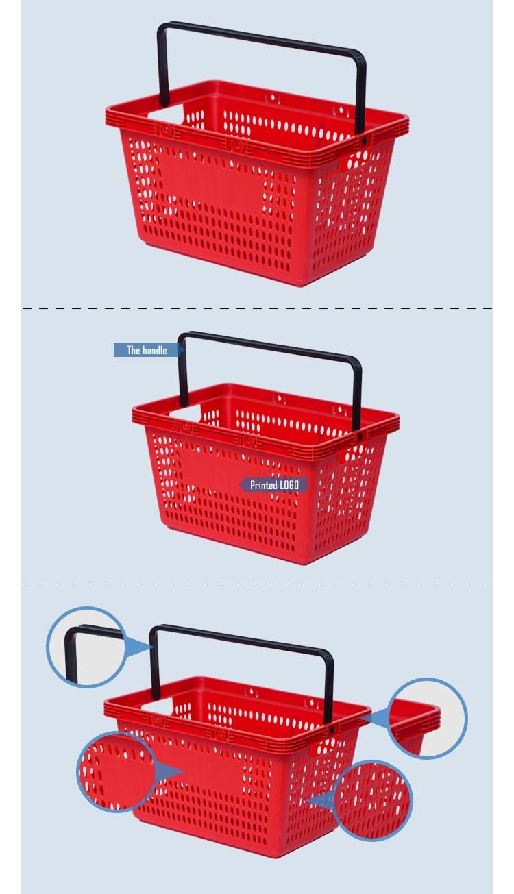 Durable Plastic Shopping Basket with Round Little Hole