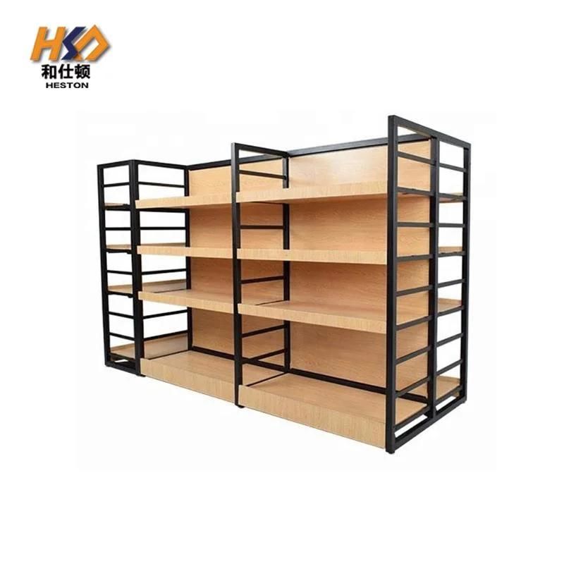 Wholesale New Style Wood Grain Racks Supermarket Gondola Shelf