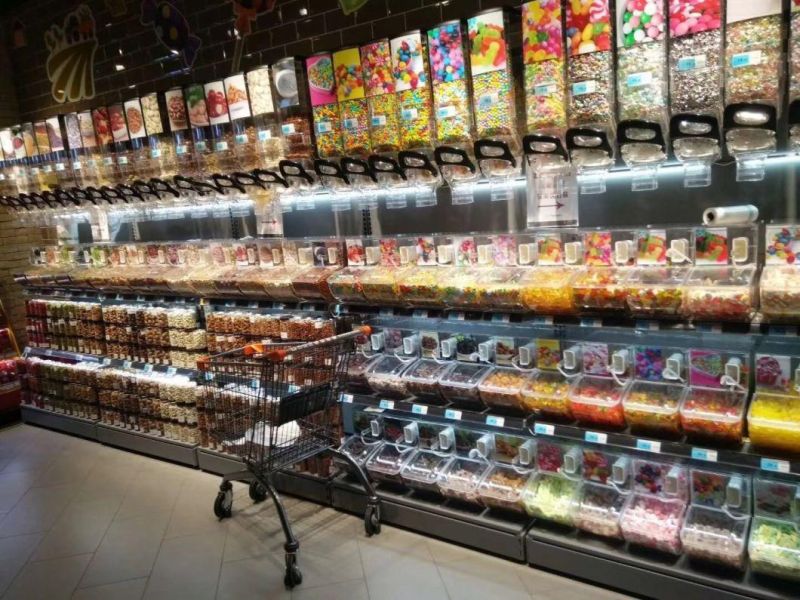 Supermarket Used Plastic Display Bulk Food Candy Bin with Scoop