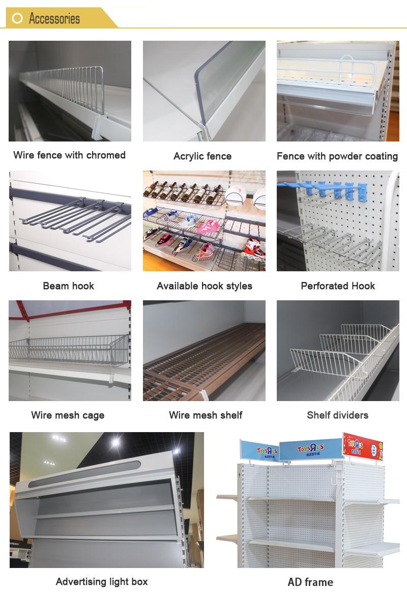 Normal Back Hole Type Supermarket Display Shelf