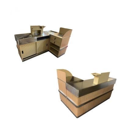 Cashier Table Desk for Supermarket Stainless Steel Cashier Register Customize Check Desk