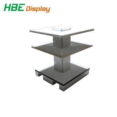 Grocery Store Exhibition Metal 4 Way Display Stand Rack