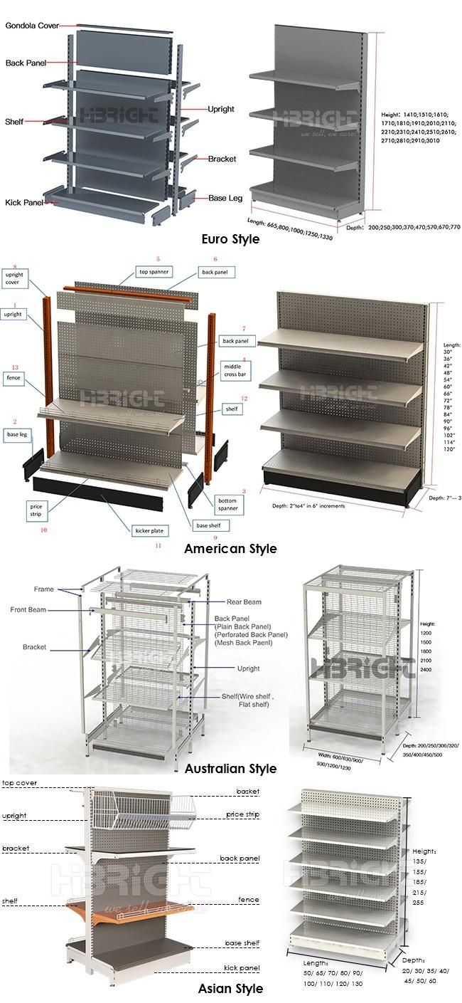 Bookshop Supermarket Gondola Shelves for Books