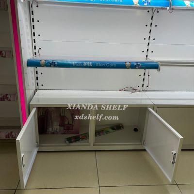 Cosmetic Display Shelves Hair Beauty Supply Store Gondola Shelving Stand