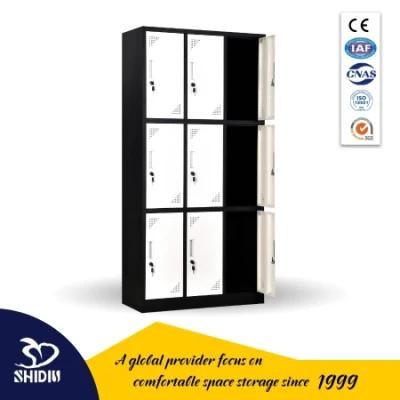 Large Compartment 9 Door Locker Key Lock Metal Locker for Student