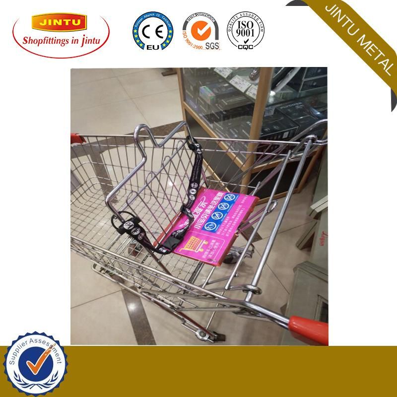 Plastic Supermarket Shopping Trolley Comfortable Baby Seat with Safety Belt