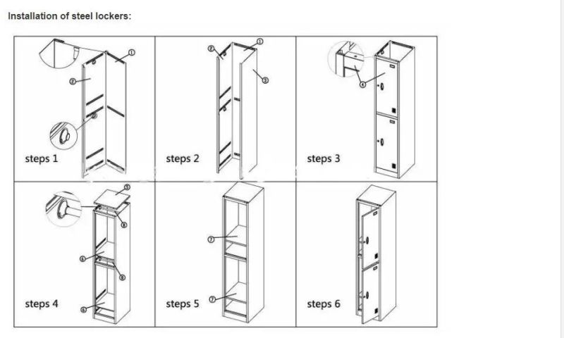 Vertical Office School Storage 9 Door Metal Cloth Wardrobe