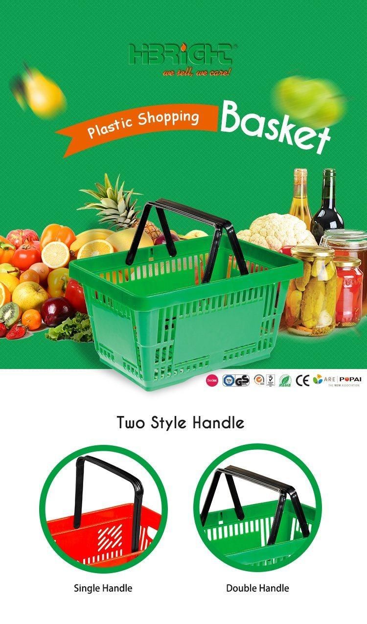 Two Handle Recycled Plastic Shopping Basket for Sale