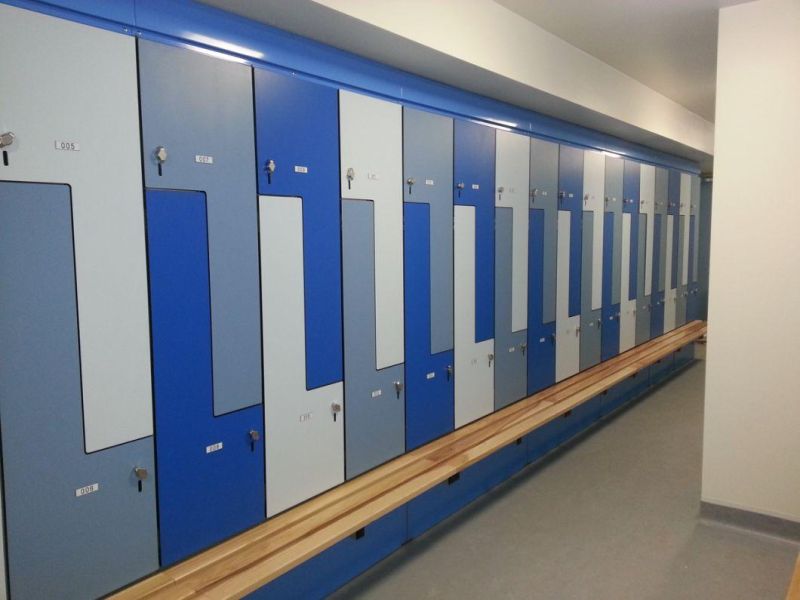 Z Shape Door HPL Laminate School Cabinet Gym Locker