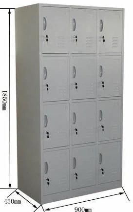 Wholesale Dormitory 12 Door Strong Metal Steel Locker/Wardrobe