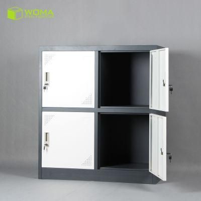 4 Compartment Steel Tier Key Lock Storage Locker in Gray