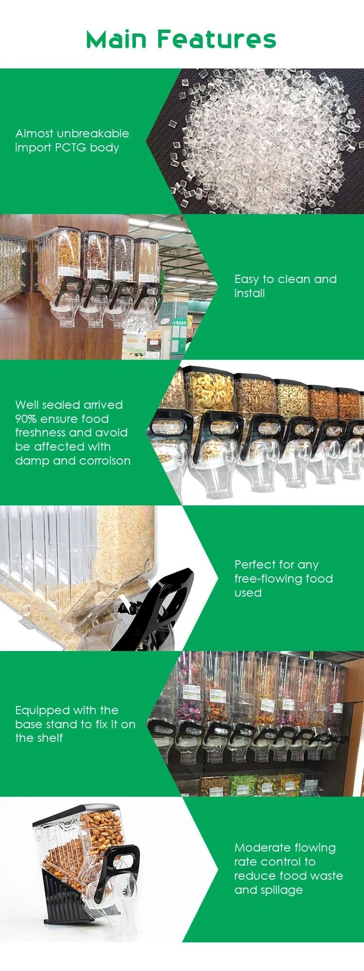 Hot Sale Gravity Dry Food Bins Cereal Dispenser