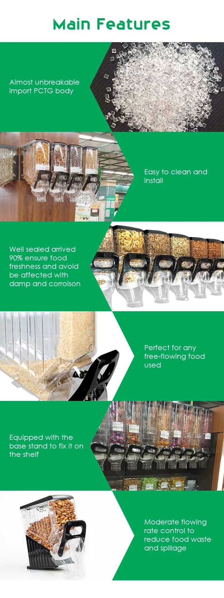 Hot Sale Gravity Dry Food Bins Cereal Dispenser