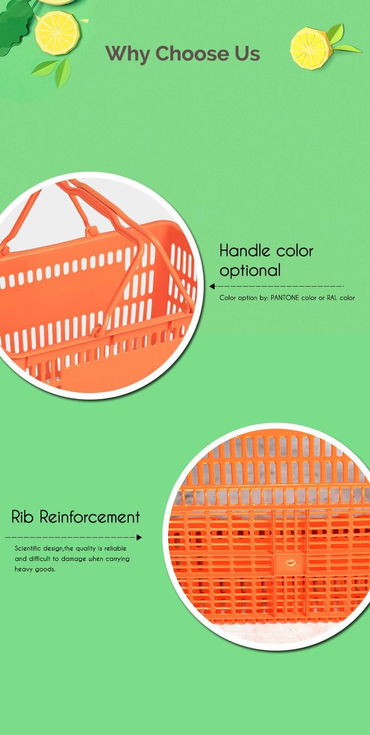 Environmental 100% PP Supermarket Plastic Shopping Basket