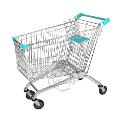 Supermarket Powder Coating Trolley Cart with Baby Seat