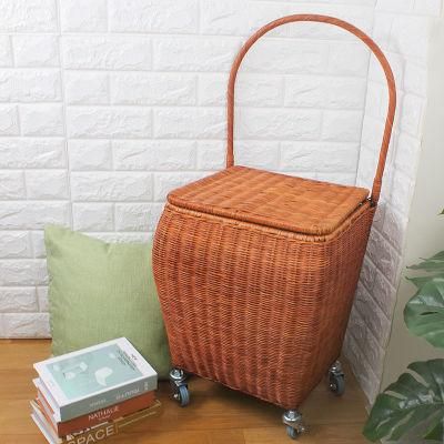 Rattan Portable Shopping Artifact Shopping Cart Large Capacity Small Cart